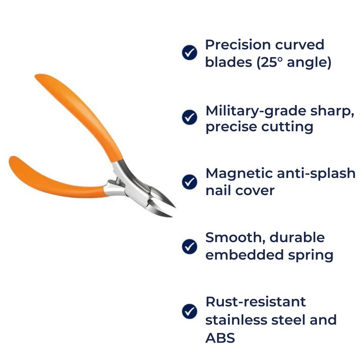 Precision for Thick & Ingrown Nails – Rust-Proof Stainless Steel Curved Blade + Magnetic Cover – Safe Grooming Bowlift