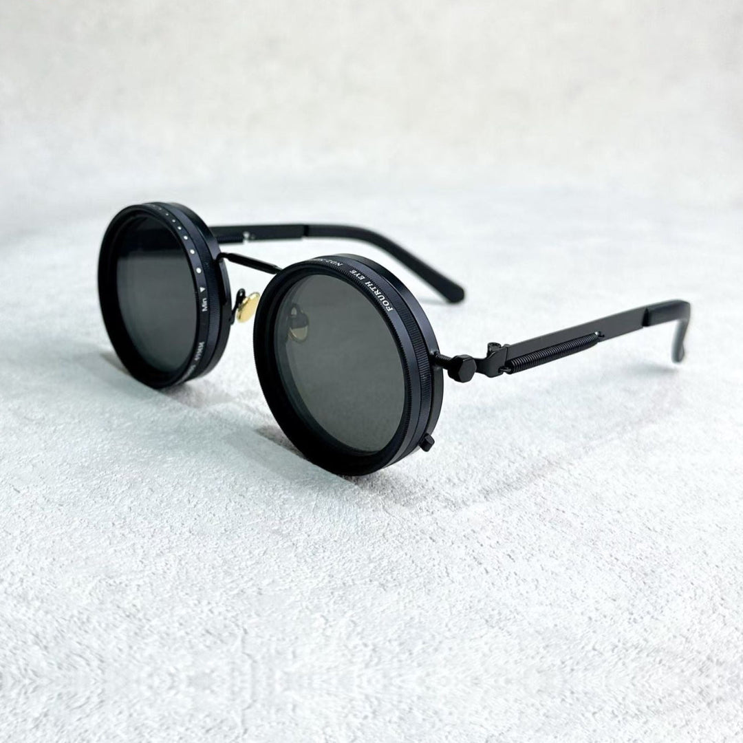 BowLift | VisionRound Polarized Sunglasses – Unisex Retro Design with Adjustable Light Filter