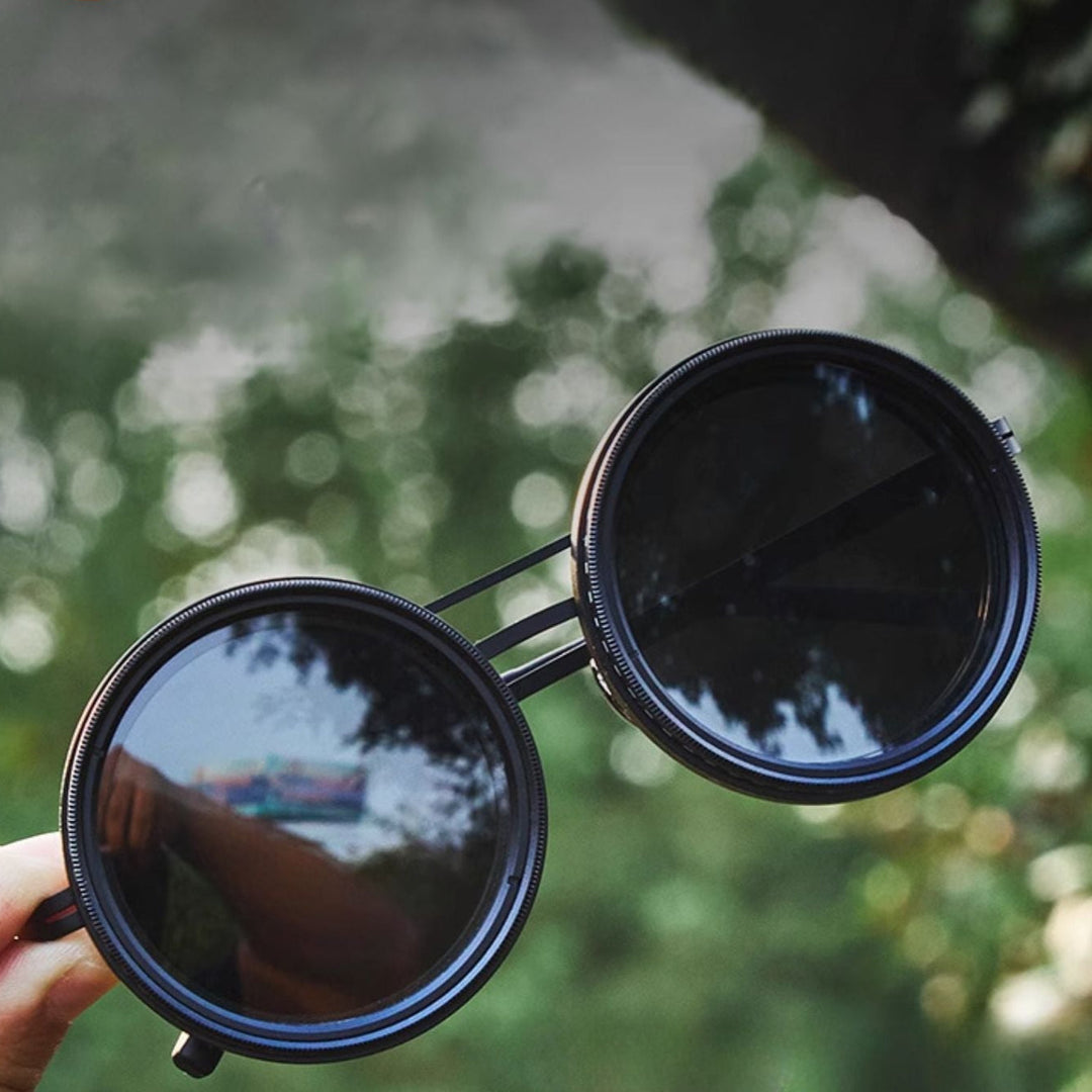 VisionRound Polarized Sunglasses – Unisex Retro Design with Adjustable Light Filter | Bowlift