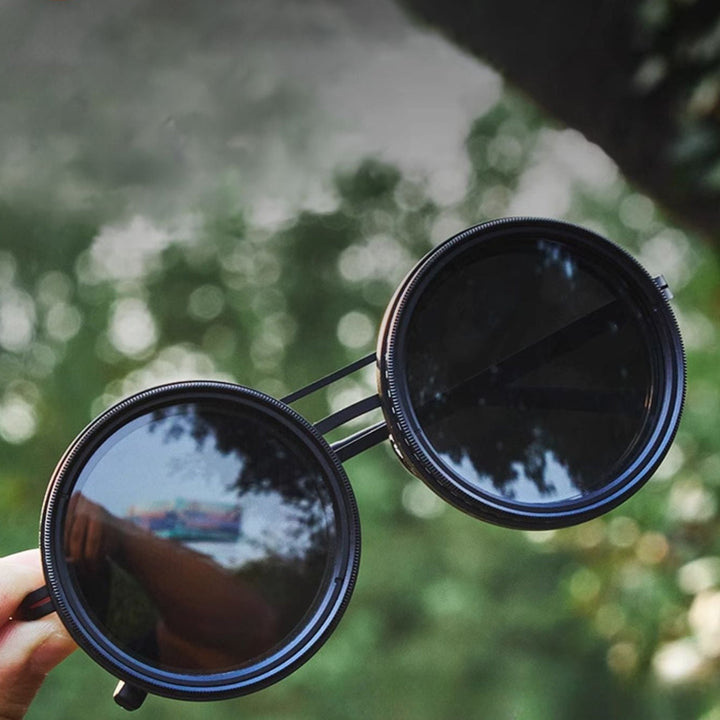 VisionRound Polarized Sunglasses – Unisex Retro Design with Adjustable Light Filter | Bowlift