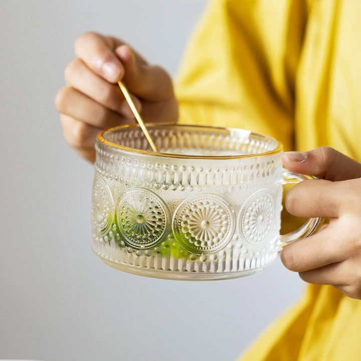 Sunflower - Golden Lines Embossed Teacup Bowlift
