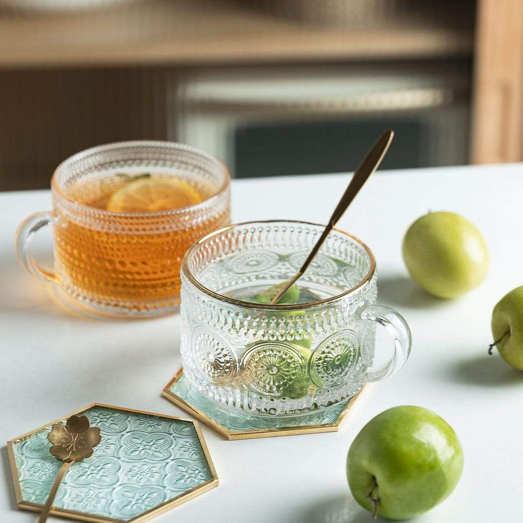 Sunflower - Golden Lines Embossed Teacup Bowlift