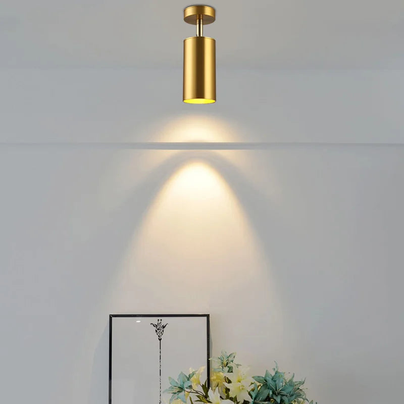 Modern swiveling LED ceiling light in gold – Adjustable lighting for living and working areas | Bowlift