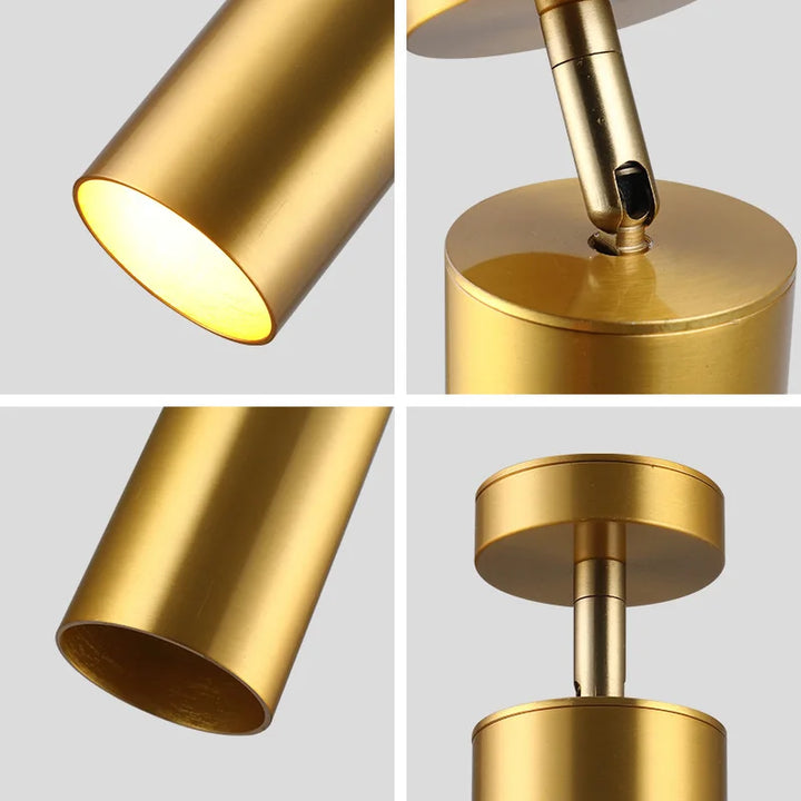 Modern swiveling LED ceiling light in gold – Adjustable lighting for living and working areas | Bowlift