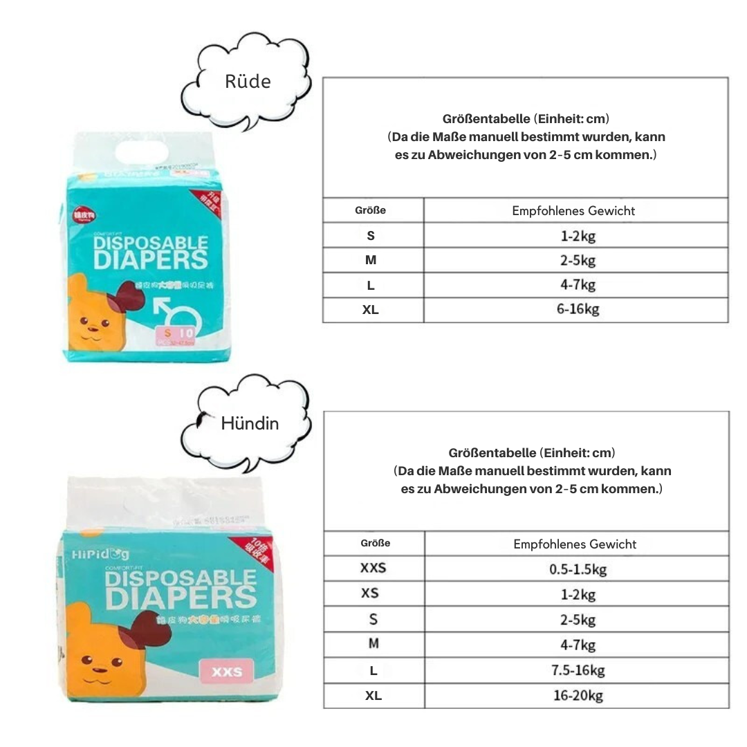 Highly absorbent disposable diapers for dogs Bowlift