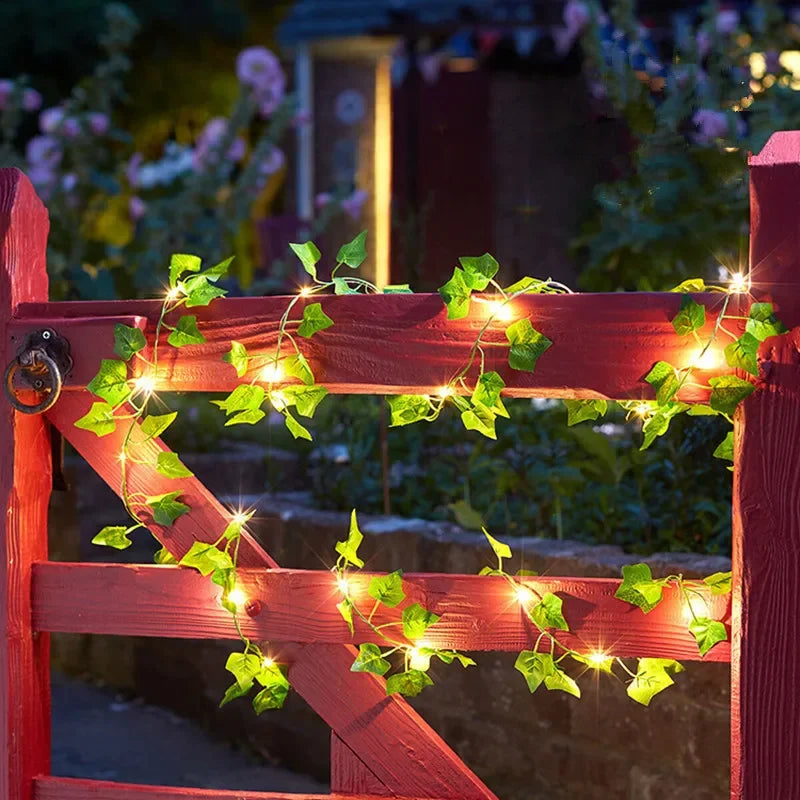 BowLift | Christmas LED Lights in the Shape of Green Leaves – Energy Saving, Batteries, High Quality, Perfect for Decoration