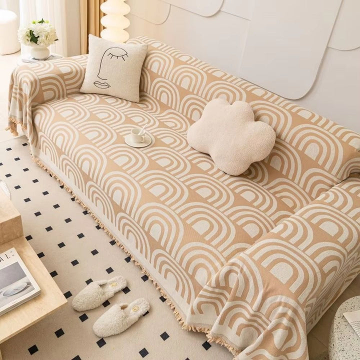 BowLift | Symmetrical Half-Arch Chenille Sofa Cover