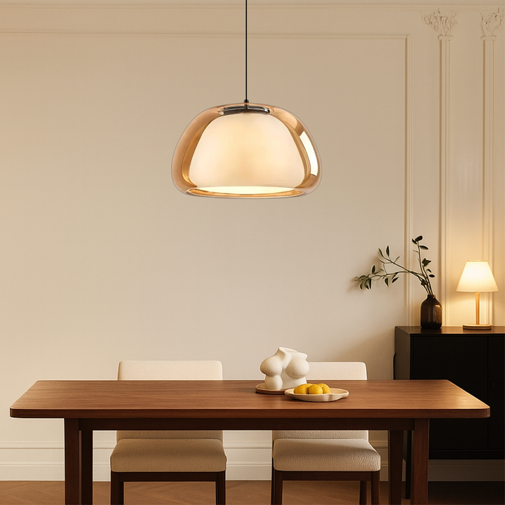 BowLift | Nombr Jelly Glass Pendant Lamp – Modern Lamp for Kitchen and Dining Table, Adjustable Height, Soft LED Light