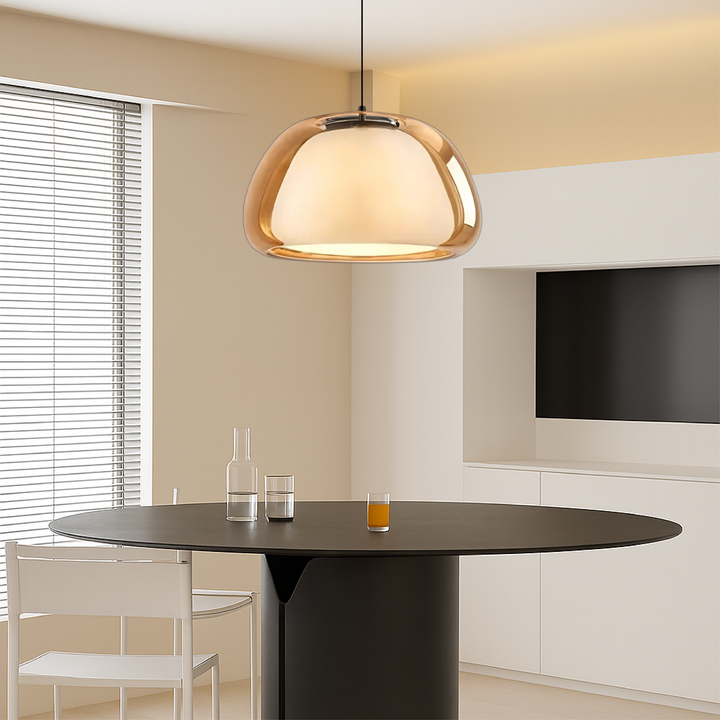 BowLift | Nombr Jelly Glass Pendant Lamp – Modern Lamp for Kitchen and Dining Table, Adjustable Height, Soft LED Light