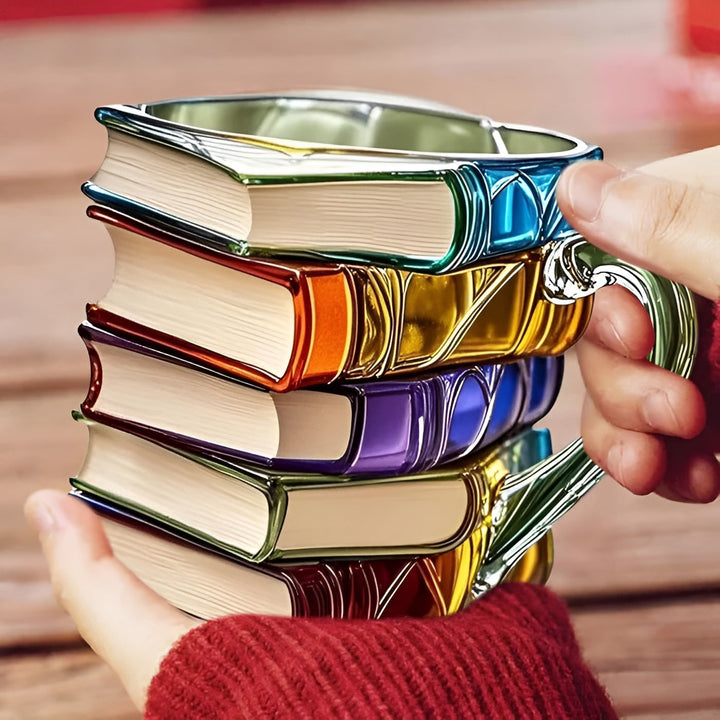 Glass Coffee Cup 350 ml – Handcrafted with 3D Book Pattern | High-Quality Glass for Coffee, Tea, and Stylish TaBowlifte Decor | Bowlift
