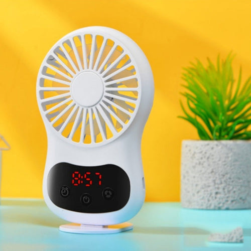 Multifunctional Clock Small Fan Creative Desktop Mini USB Fan(White) | Bowlift