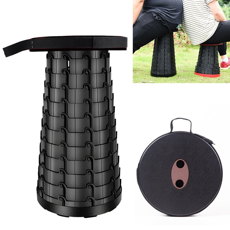 BowLift | Outdoor Portable Folding Telescopic Plastic Stool Camping Fishing Garden Stool (Black)