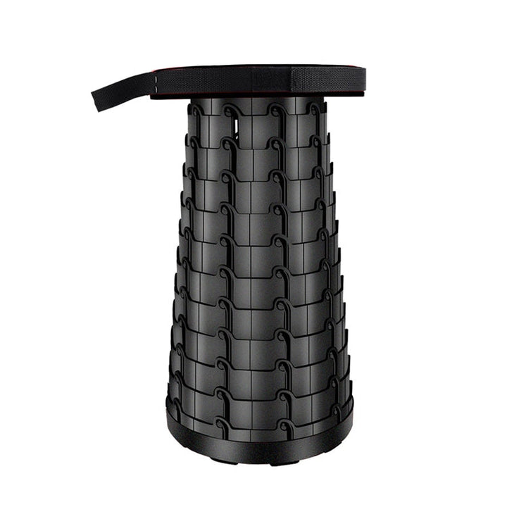 BowLift | Outdoor Portable Folding Telescopic Plastic Stool Camping Fishing Garden Stool (Black)