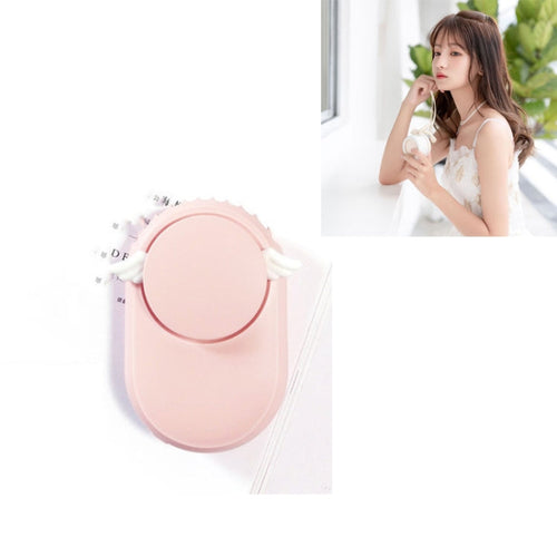 USB Charging Fan Brushless Hanging Neck Mini Sling Lazy Fan(Angel Pink) | Bowlift