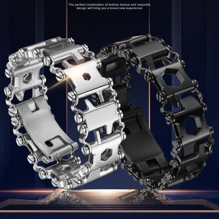 BowLift | Multifunctional Stainless Steel Outdoor Survival Tool Bracelet for Men (316L Width Silver)