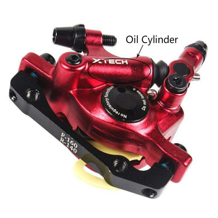 BowLift | ZOOM HB100 Mountainbike Hydraulic Brake Caliper Folding Bike Cable Pull Hydraulic Disc Brake Caliper, Style: Front and Rear (Red)