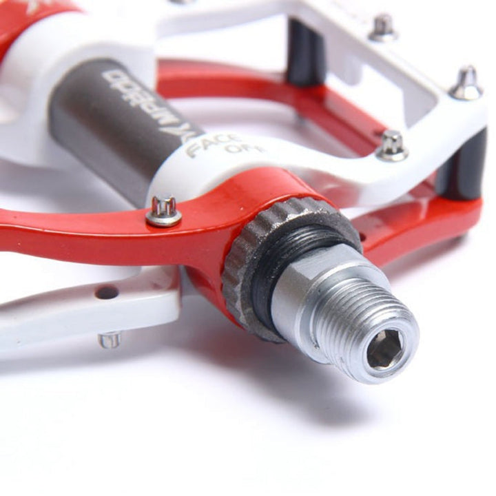 BowLift | MPEDA Mountainbike Platform Pedal Ultra-Light Aluminum Alloy Non-Slip Platform Pedal, Size: 930(White Red)