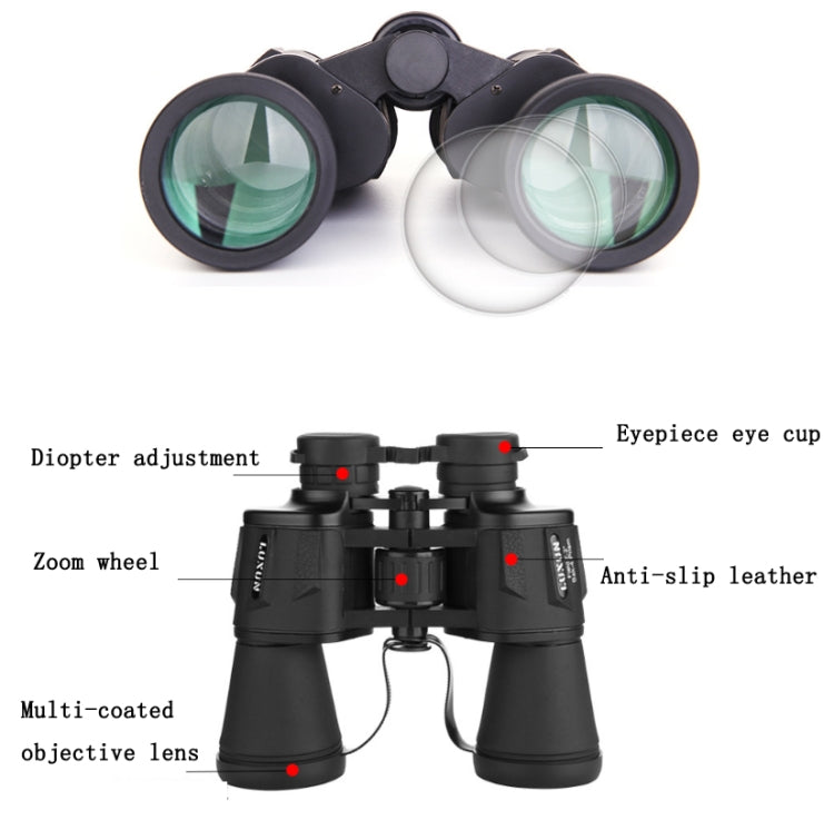 BowLift | Luxun 20X50 Outdoor Binoculars Low Light Night Vision Non-Infrared High Performance Binoculars (Olive Green)