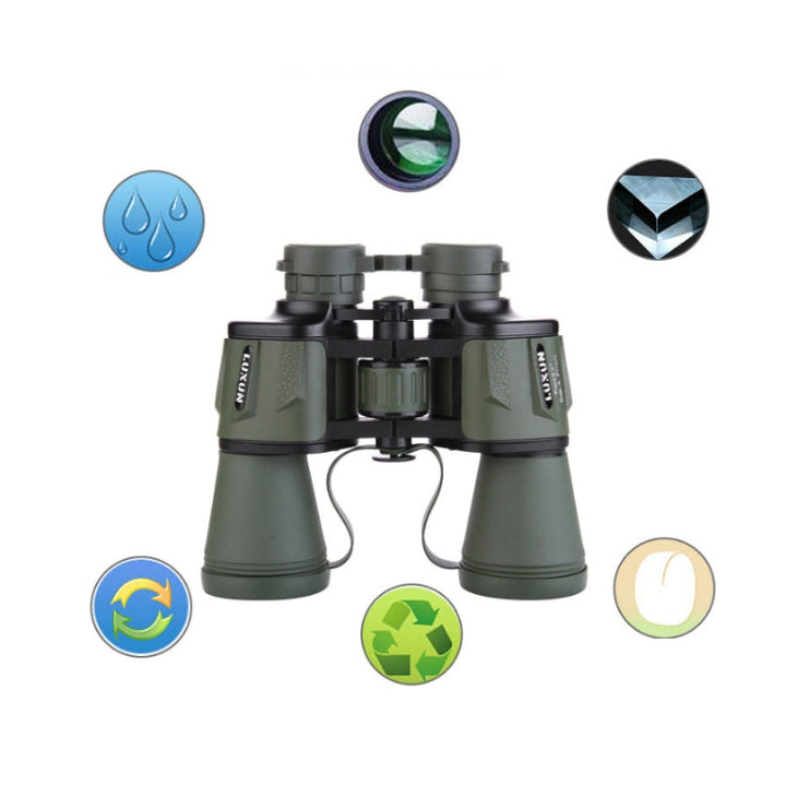BowLift | Luxun 20X50 Outdoor Binoculars Low Light Night Vision Non-Infrared High Performance Binoculars (Olive Green)