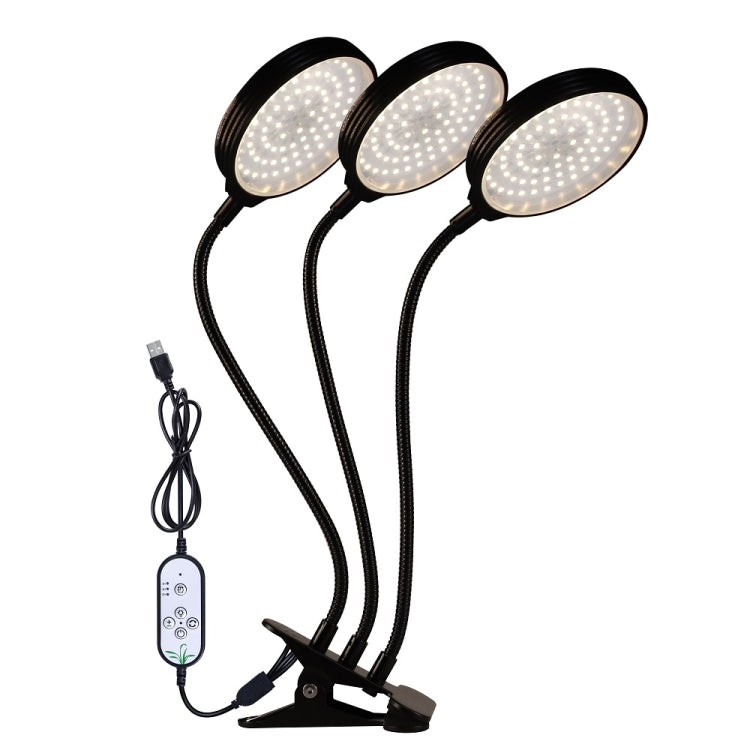 BowLift | LED Plant Growth Lamp USB Remote Control Clip Waterproof Full Spectrum Natural White Seedling Plant Light, Power: 45W Three Heads