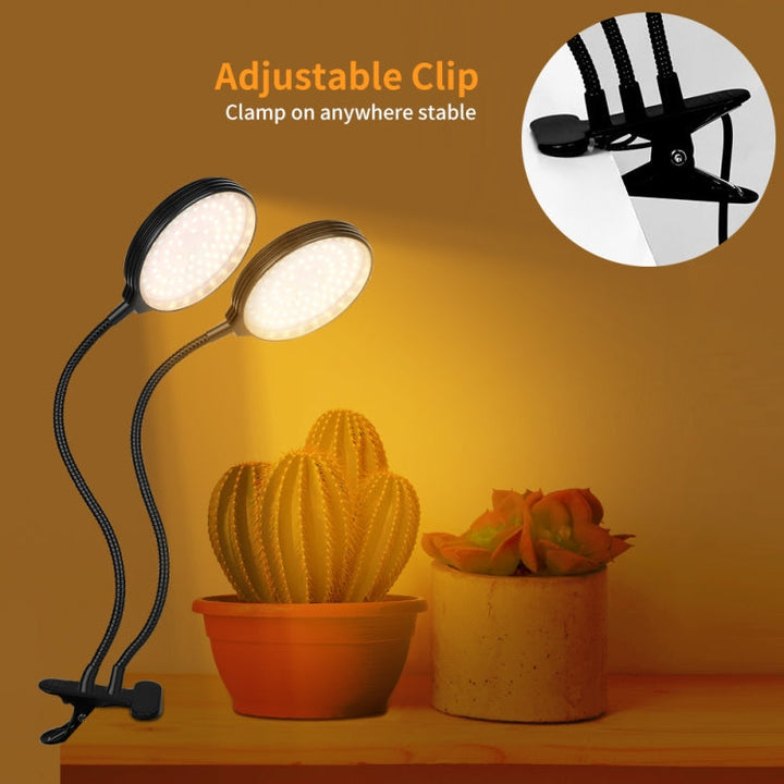 BowLift | LED Plant Growth Lamp USB Remote Control Clip Waterproof Full Spectrum Natural White Seedling Plant Light, Power: 45W Three Heads