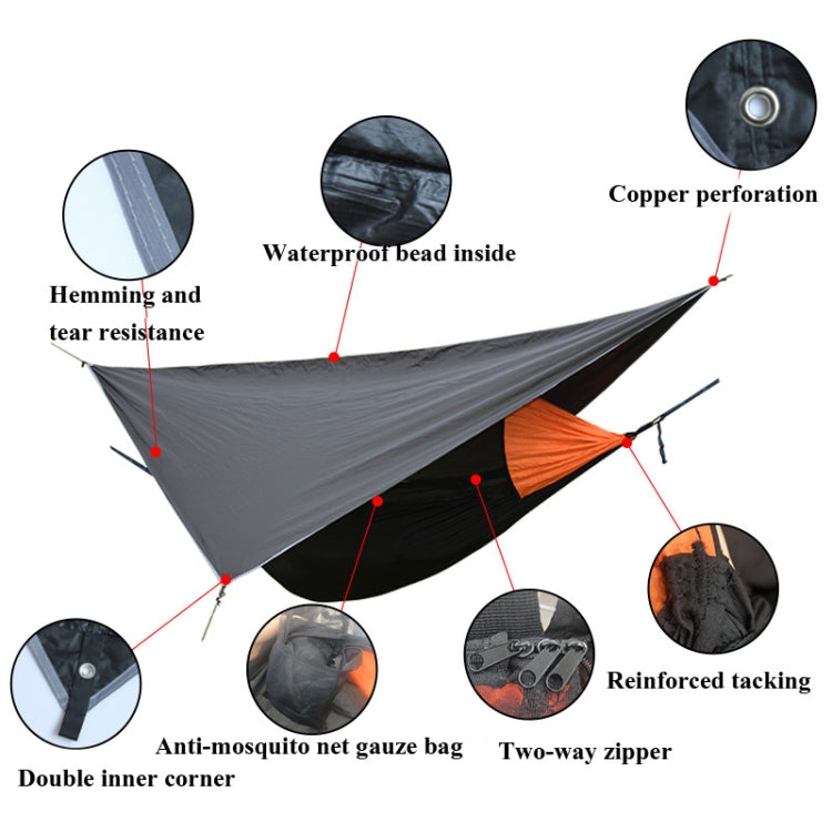 BowLift | Strut-Mosquito-Net-Hammock Diamond-Sunshade-Set Outdoor Camping Automatic Quick-Open Anti-Mosquito-Hammock-Shelter-Set (Army Green)