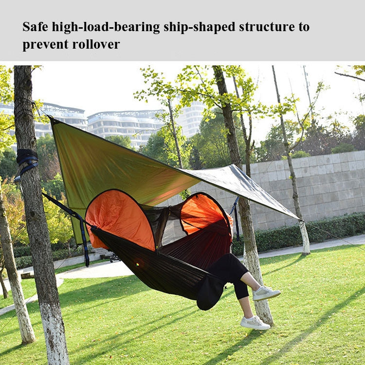 BowLift | Strut-Mosquito-Net-Hammock Diamond-Sunshade-Set Outdoor Camping Automatic Quick-Open Anti-Mosquito-Hammock-Shelter-Set (Army Green)