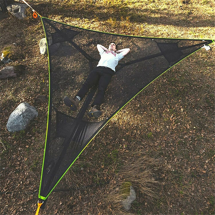 BowLift | 2.8 m Family Outdoor Portable Air Tent Multi-Person Camping Triangle Hammock (Black)