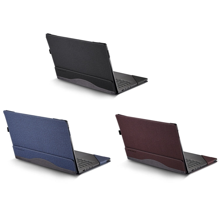 BowLift | For Samsung Galaxy Book Pro 360 15.6 Inch Leather Laptop Anti-Fall Case with Stand (Wine Red)