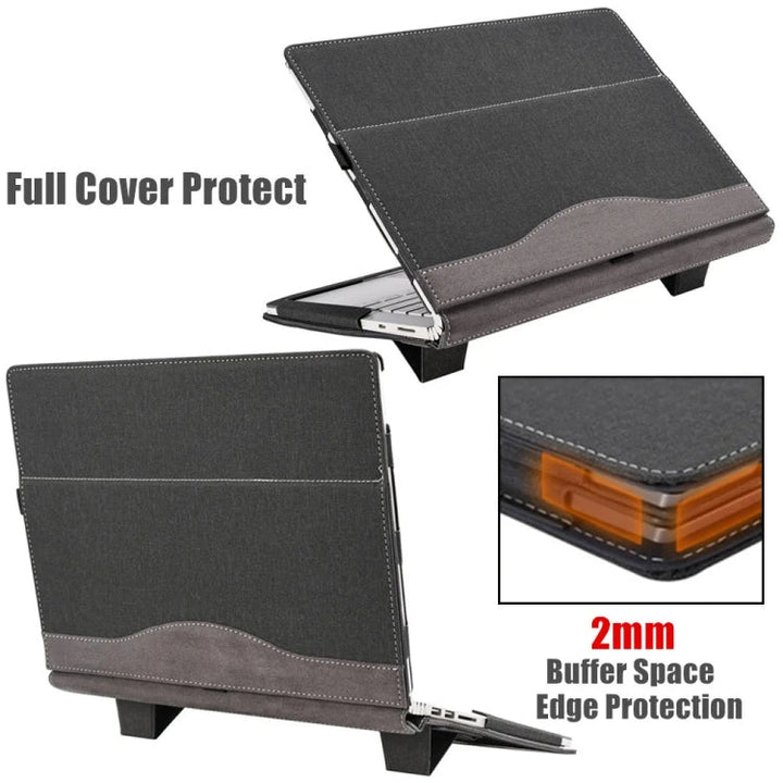BowLift | For Samsung Galaxy Book Pro 360 15.6 Inch Leather Laptop Anti-Fall Case with Stand (Wine Red)