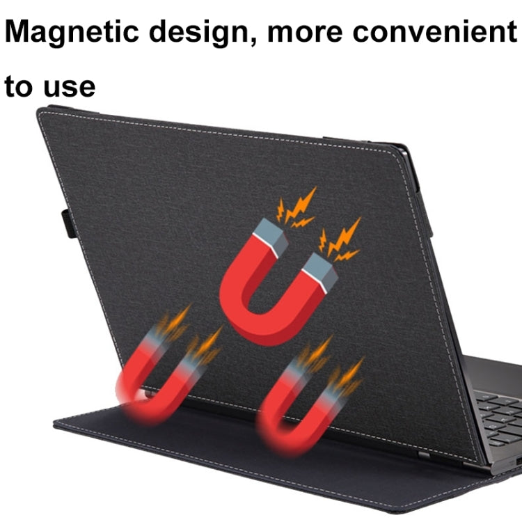 BowLift | For Samsung Galaxy Book 3 360 13.3 inch Leather Laptop Anti-Fall Protective Case with Stand (Black)