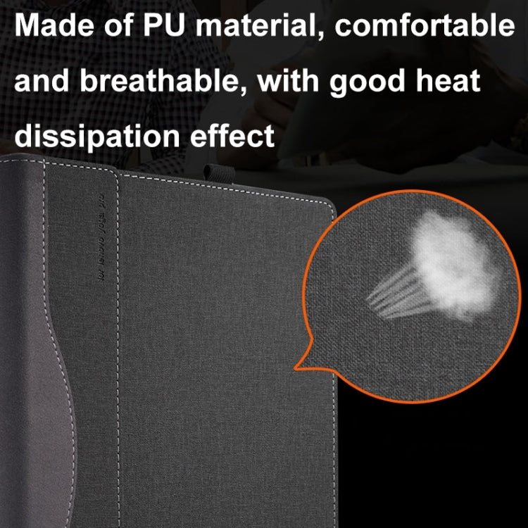 BowLift | For Samsung Galaxy Book 3 360 13.3 Inch Leather Laptop Anti-Fall Protective Case with Stand (Wine Red)