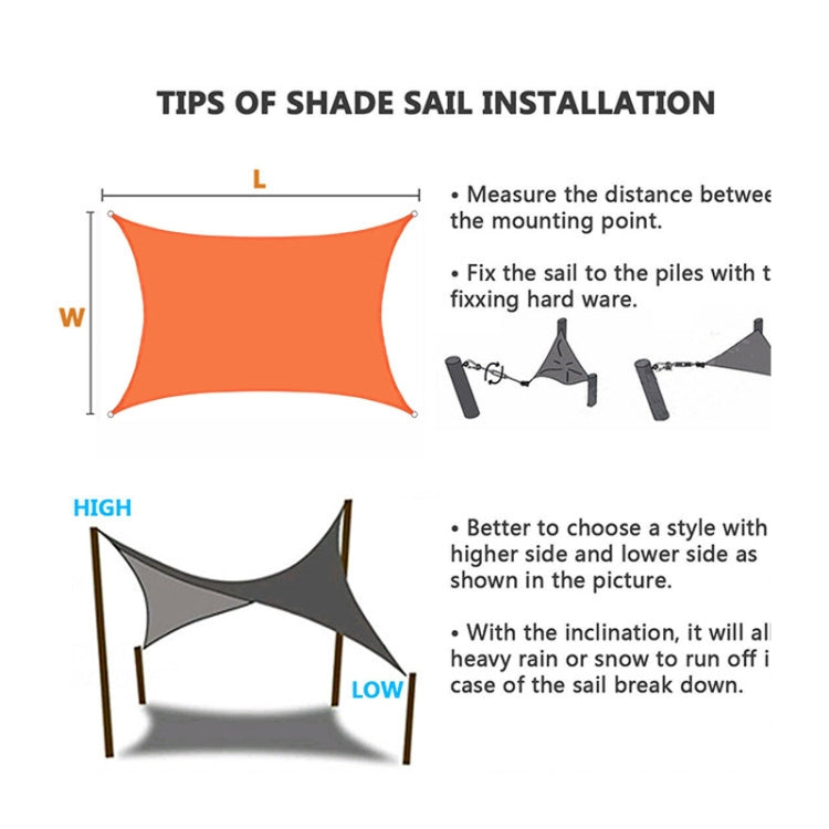 BowLift | Outdoor Garden Sun Sail waterproof Anti-UV Canopy, Size: 2m x 4m (Orange)