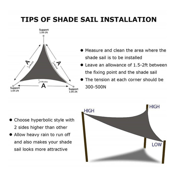 BowLift | Triangular Outdoor Garden Sun Shade Sail waterproof Anti-UV Awning, Size: 4m x 4m x 5.7m (Red)