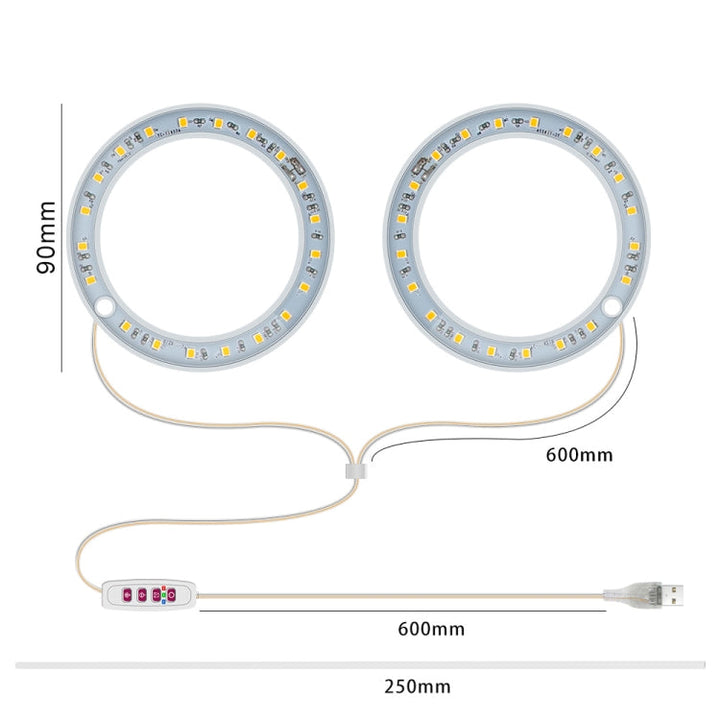 BowLift | LED Plant Growth Lamp Full Spectrum Intelligent Timer Indoor Fill Light Ring Plant Lamp, Power: One Head (Sunshine)