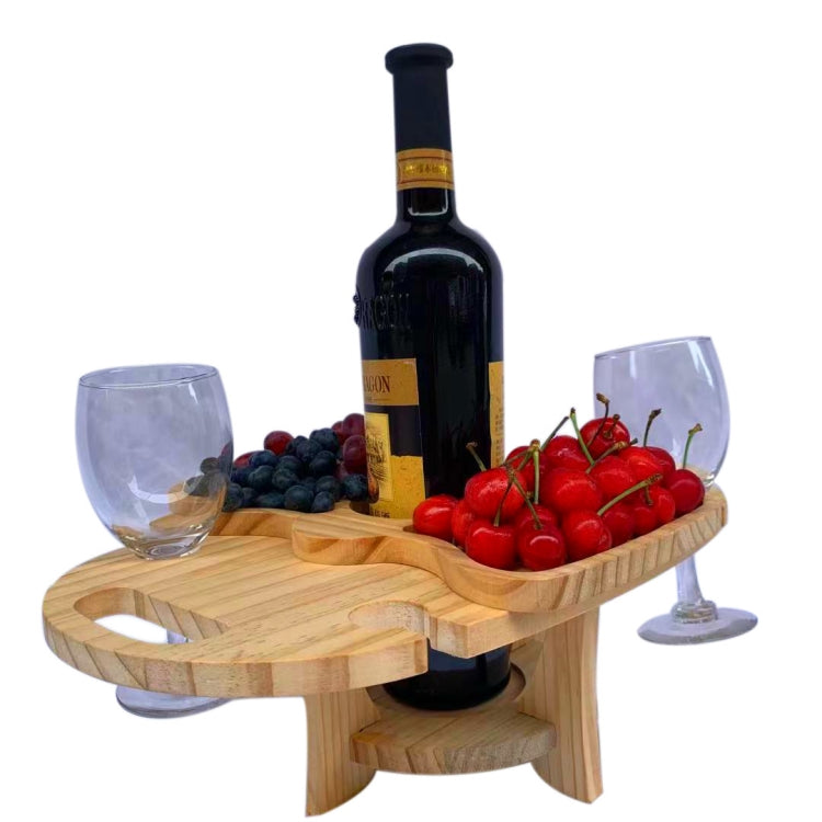 BowLift | Outdoor Picnic Table Wood Folding Wine Cooler (Wood Color)