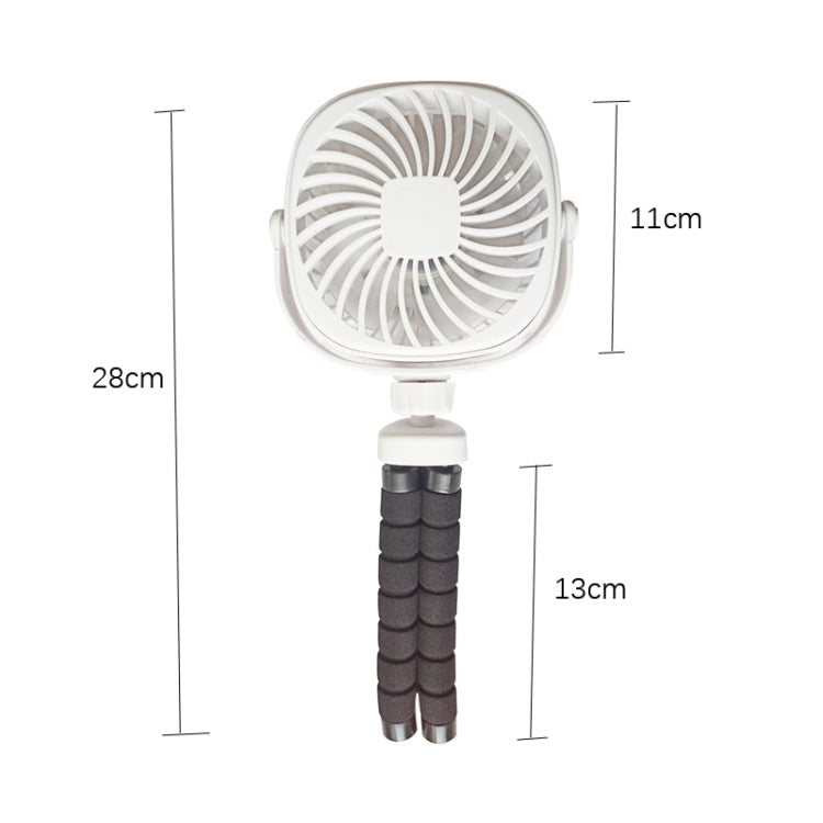 Octopus Stroller Deformation Fan Desktop Portable Handheld USB Small Fan, Colour: 1200mAh White | Bowlift