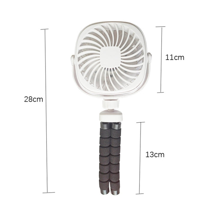Octopus Stroller Deformation Fan Desktop Portable Handheld USB Small Fan, Colour: 1200mAh White | Bowlift