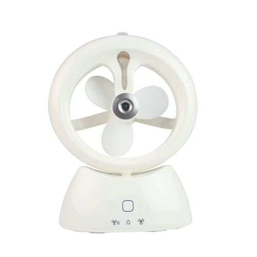 Mini USB Rechargeable Spray Fan Student Dormitory Office Desktop Mute Fan(Glossy White) | Bowlift