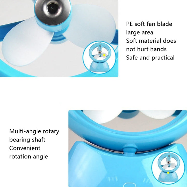 Mini USB Rechargeable Spray Fan Student Dormitory Office Desktop Mute Fan(Glossy White) | Bowlift