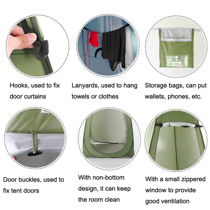 BowLift | Outdoor Camping Toilet Tent Automatic Shower Tent, Style: Single Person (Olive Green)