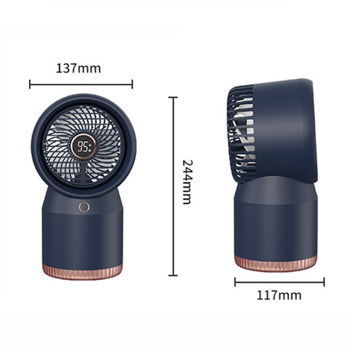Spray Humidified LED Digital Display Office Home Fan, Style: 3600mAh Rechargeable(White) | Bowlift