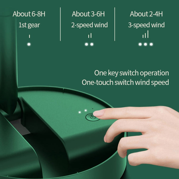 Portable Folding Fan  Retractable Floor Standing Fan,Style: Rechargeable (Green) | Bowlift