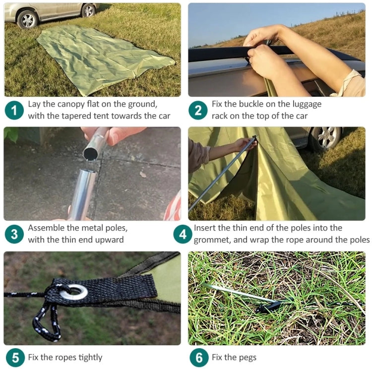 BowLift | Outdoor Picnic Camping Tent Next to the Car Rainproof Canopy 300x200cm (Dark Grey)