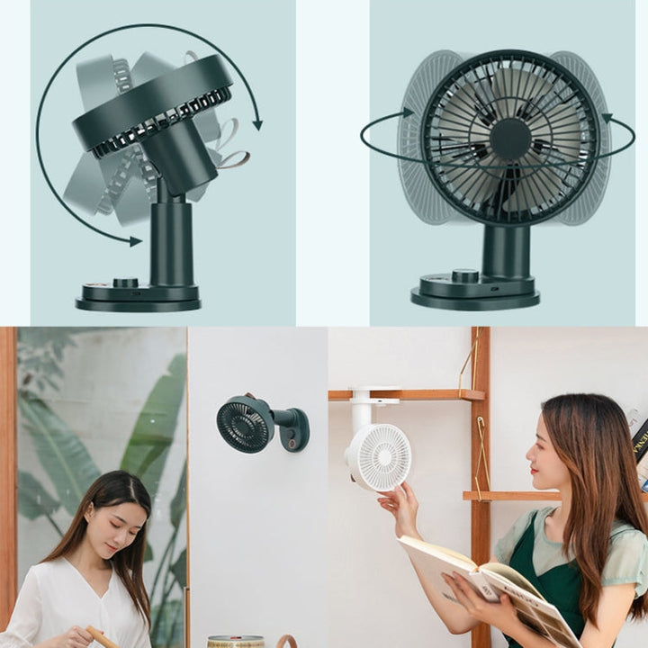 Smart Remote Control Usb Charging Shaking Head Desktop Fan Stroller Clip Fan(Green) | Bowlift