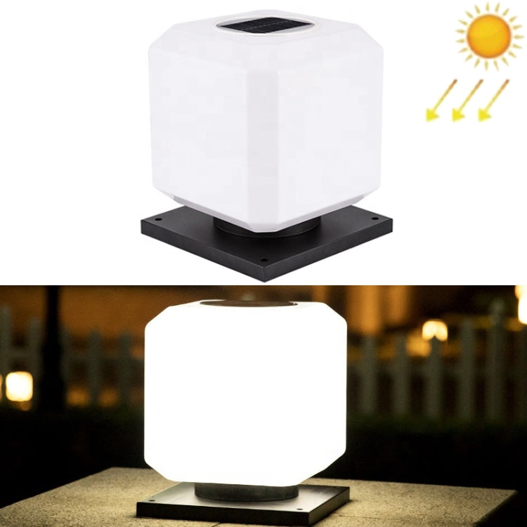 BowLift | 003 Solar Square Outdoor Post Light LED Waterproof Wall Lights, Size: 20cm (White Light)