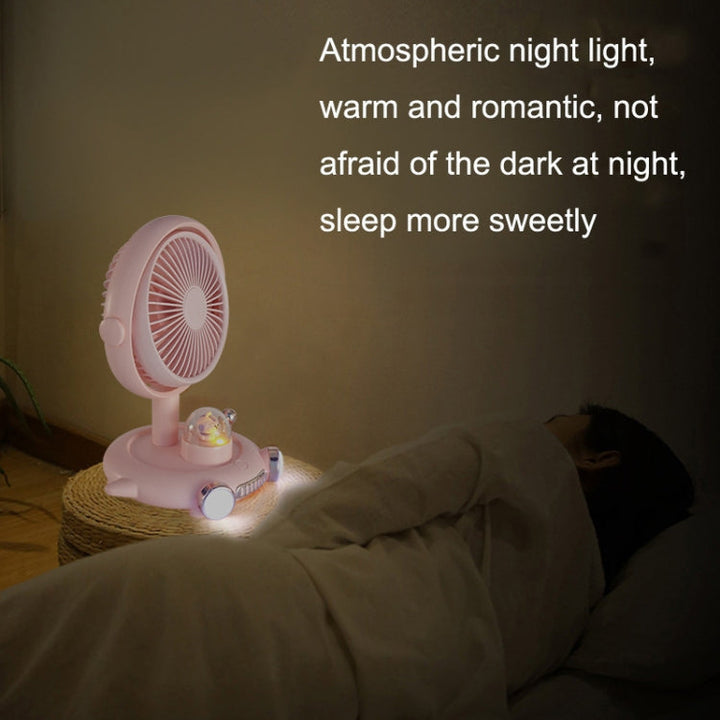 Household Cute Pet Fan USB Desktop Night Light Fan(Blue) | Bowlift