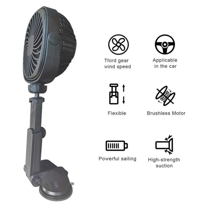 Car Suction Cup Fan Desktop Dormitory Office Kitchen Fan(Pink) | Bowlift