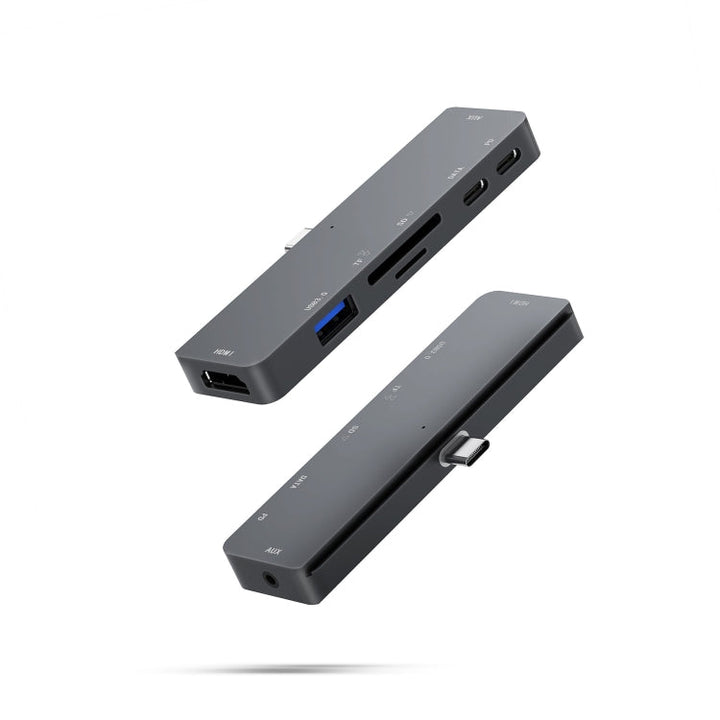 BowLift | For iPad Pro 7-in-1 HDMI 4K + 3.5 mm Audio + SD/TF + 1 USB 3.0 + USB-C/Type-C + PD USB-C Docking Station
