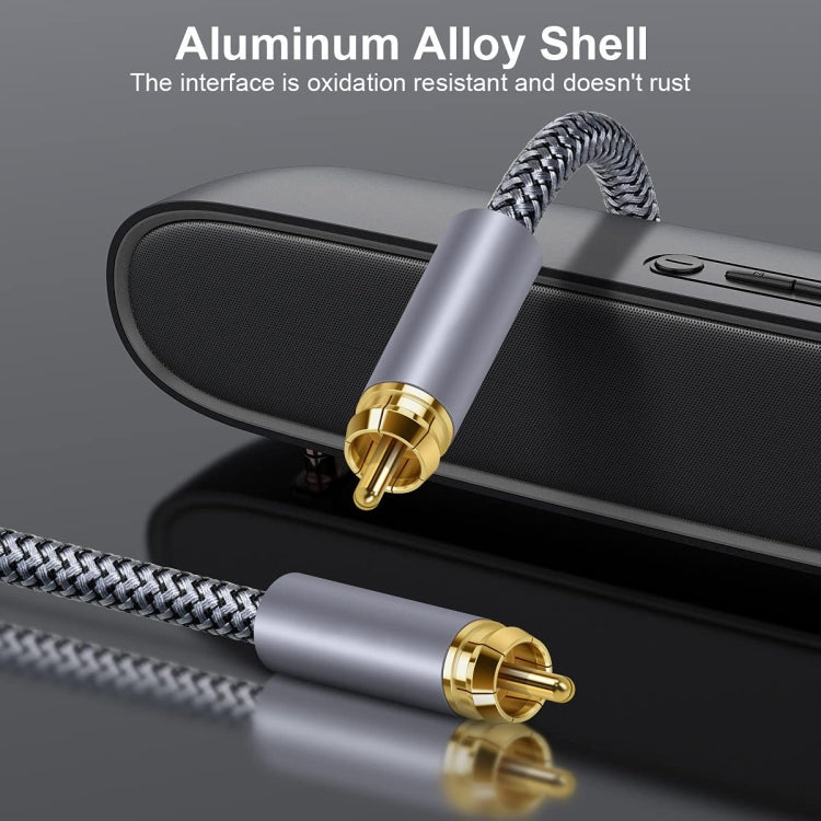 BowLift | 10m Pure Copper RCA Coaxial HIFI Digital Audio Cable SPDIF Subwoofer Speaker Cable (Silver Gray)